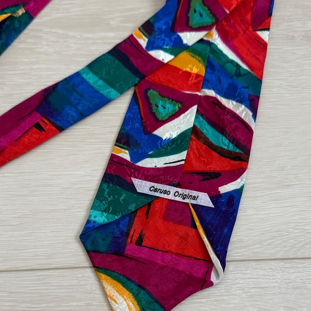 3/$10 Caruso Colorful Abstract Men's Tie - Picture 2 of 4